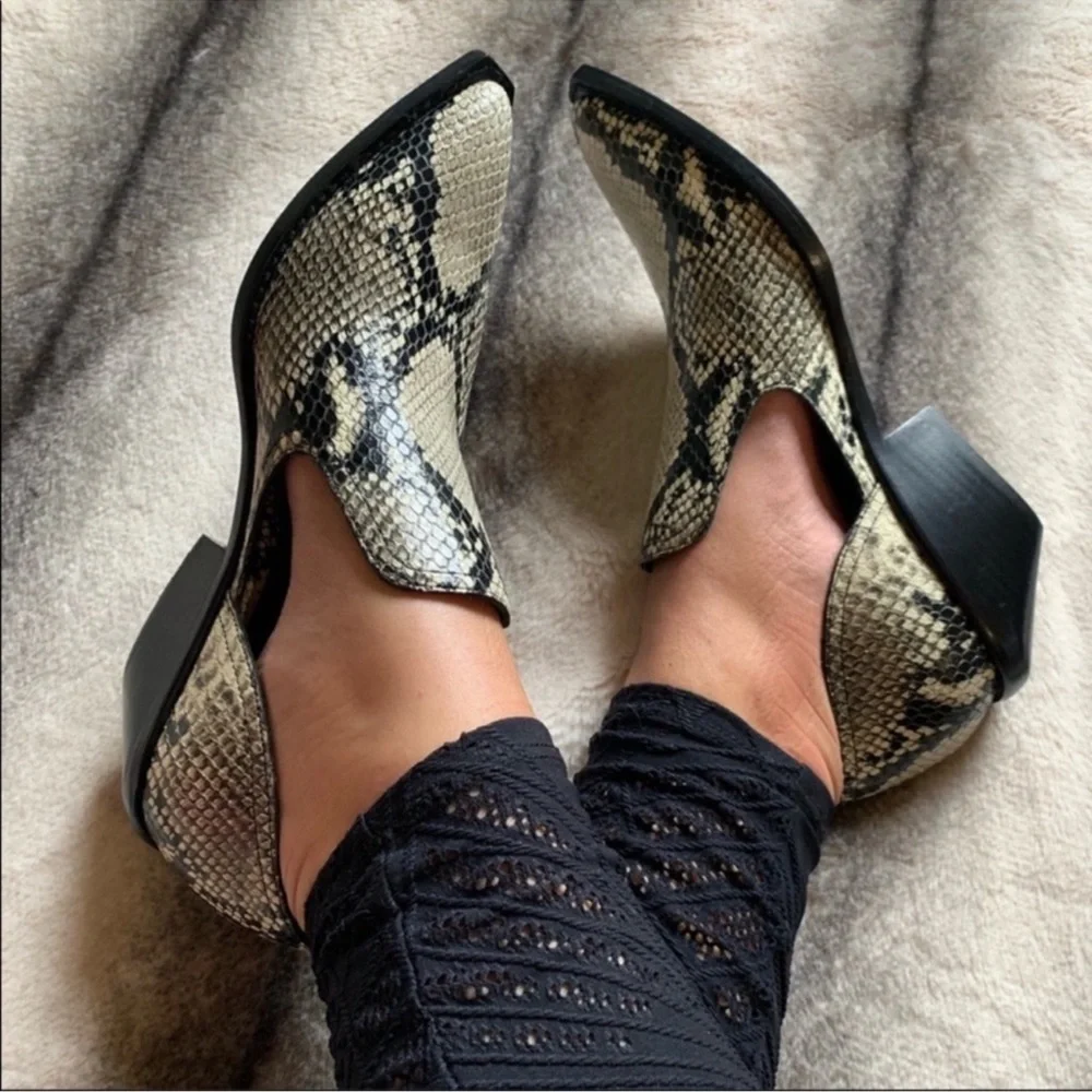 Sigerson Morrison Tabitha Snakeskin Print Cutout Bootie Boots